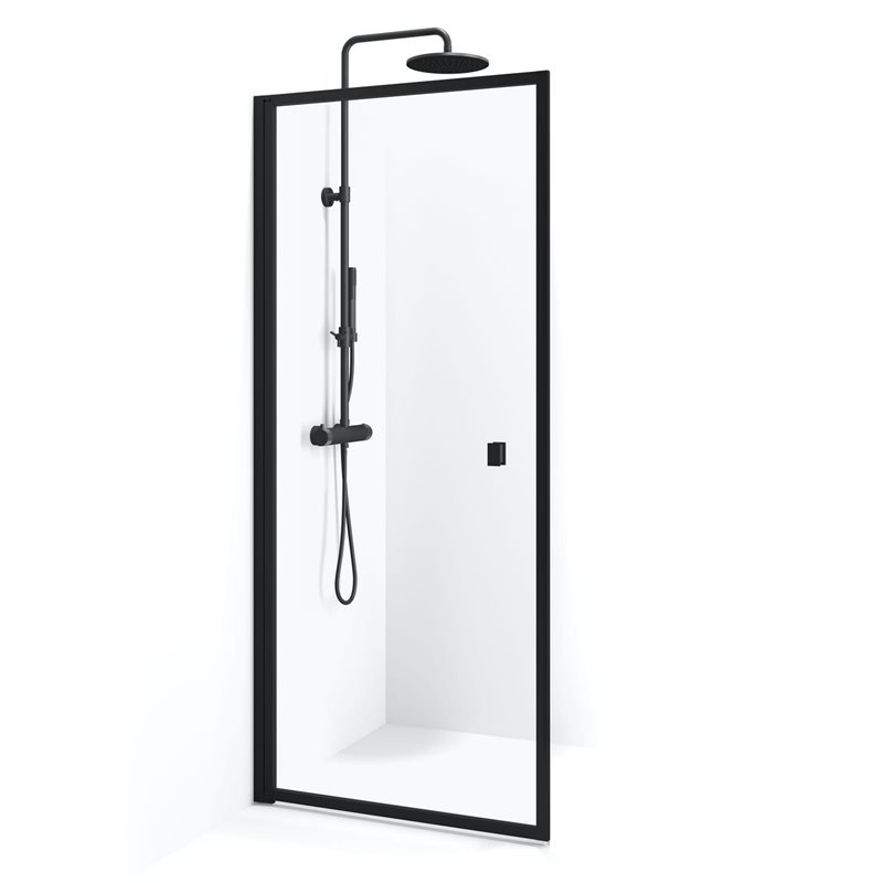 Brusedør Macro Design Empire Mat Sort Klarglas