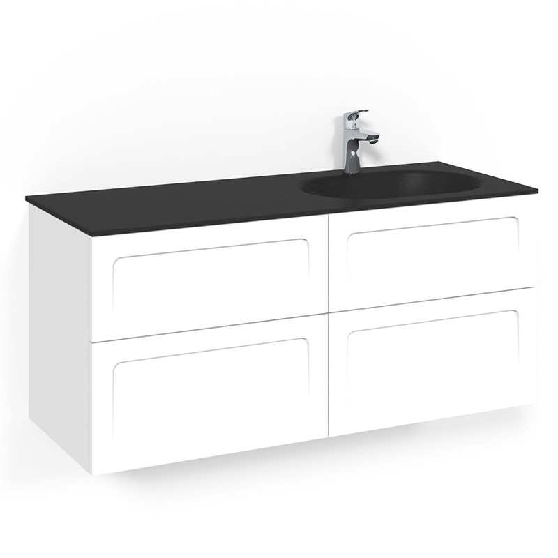 Macro Design Vaskeskab Crown Shape Med Håndvask i glas