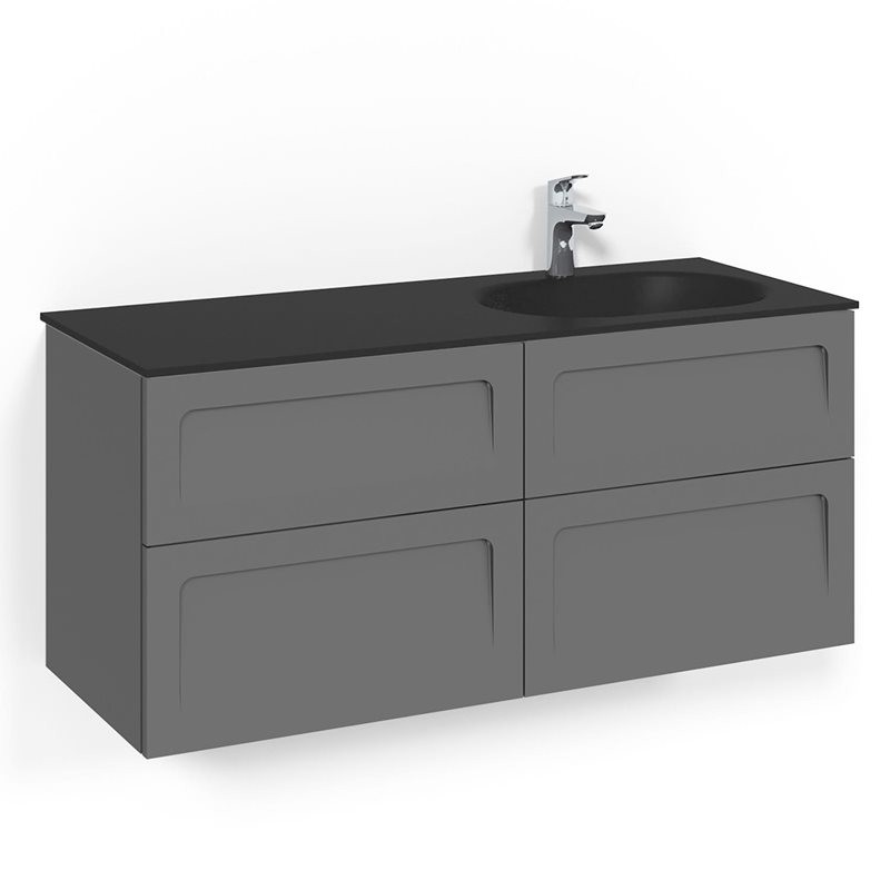 Macro Design Vaskeskab Crown Shape Med Håndvask i glas