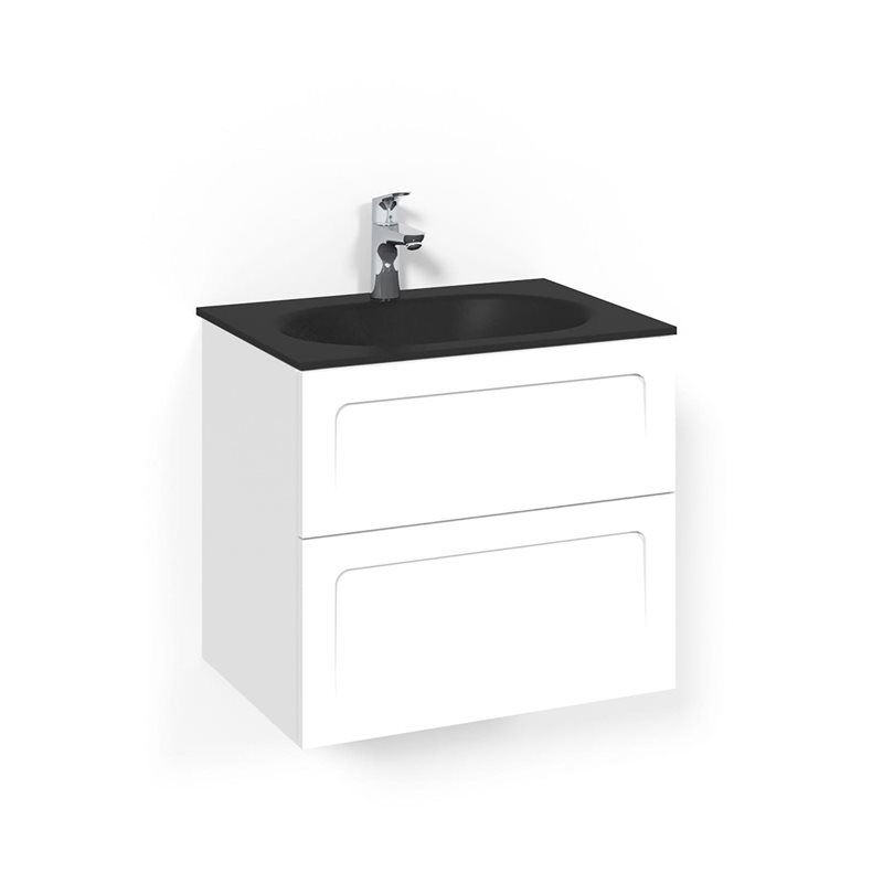 Macro Design Vaskeskab Crown Shape Med Håndvask i glas