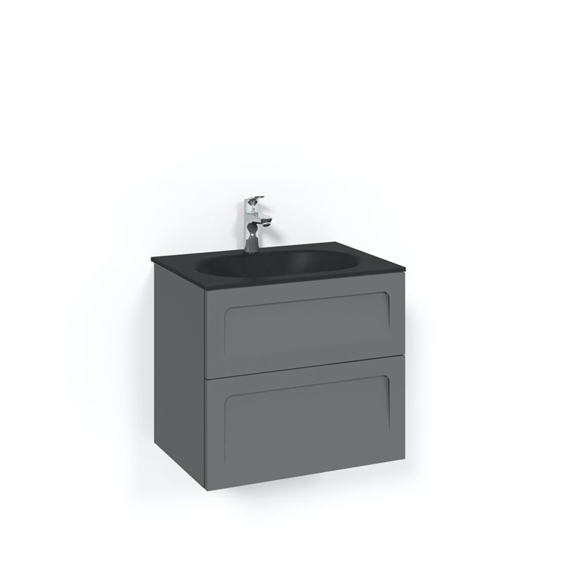 Macro Design Vaskeskab Crown Shape Med Håndvask i glas