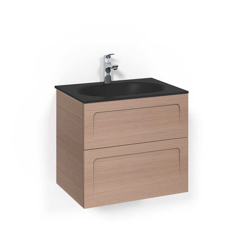 Macro Design Vaskeskab Crown Shape Med Håndvask i glas