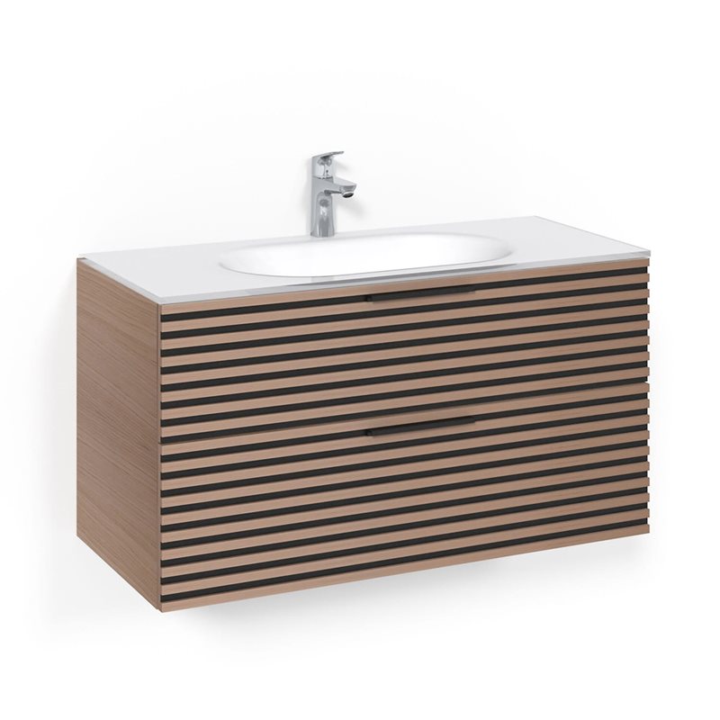 Macro Design Vaskeskab Crown Stripe Med Håndvask i Glas