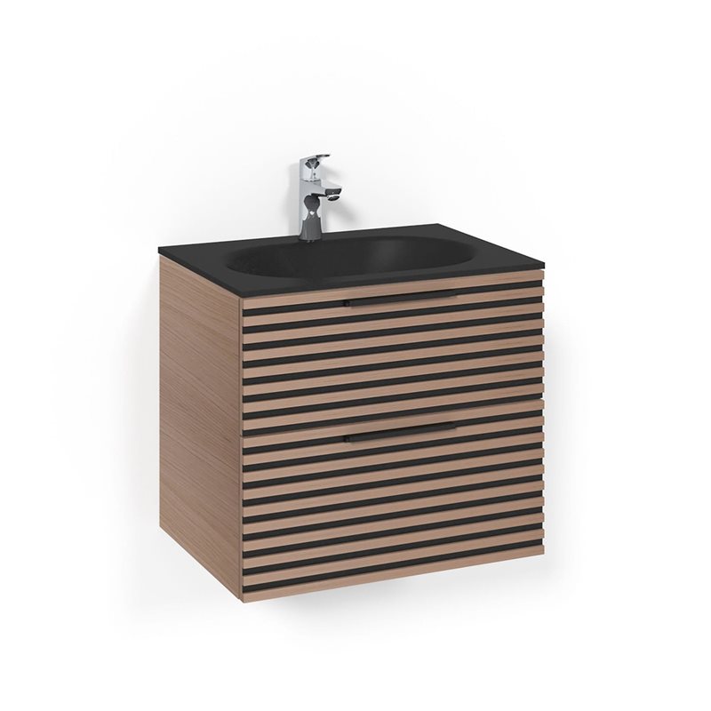 Macro Design Vaskeskab Crown Stripe Med Håndvask i Glas