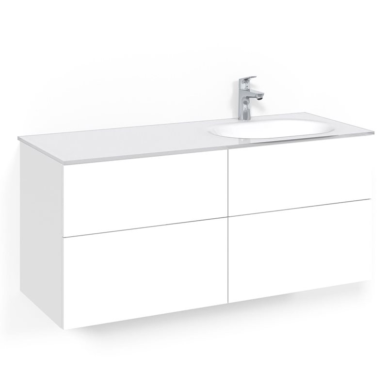 Macro Design Vaskeskab Crown Push Open Med Håndvask i Glas