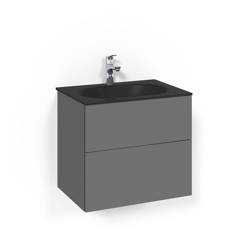 Macro Design Vaskeskab Crown Push Open Med Håndvask i Glas