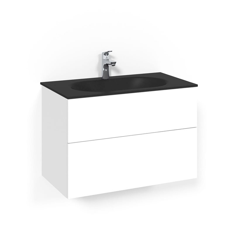 Macro Design Vaskeskab Crown Push Open Med Håndvask i Glas