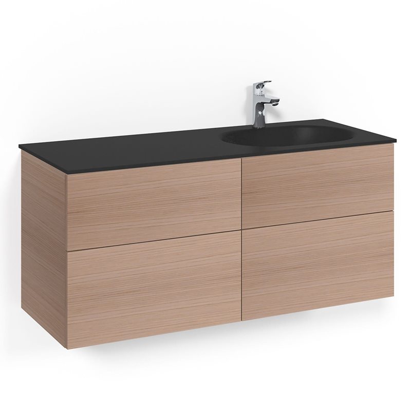 Macro Design Vaskeskab Crown Push Open Med Håndvask i Glas