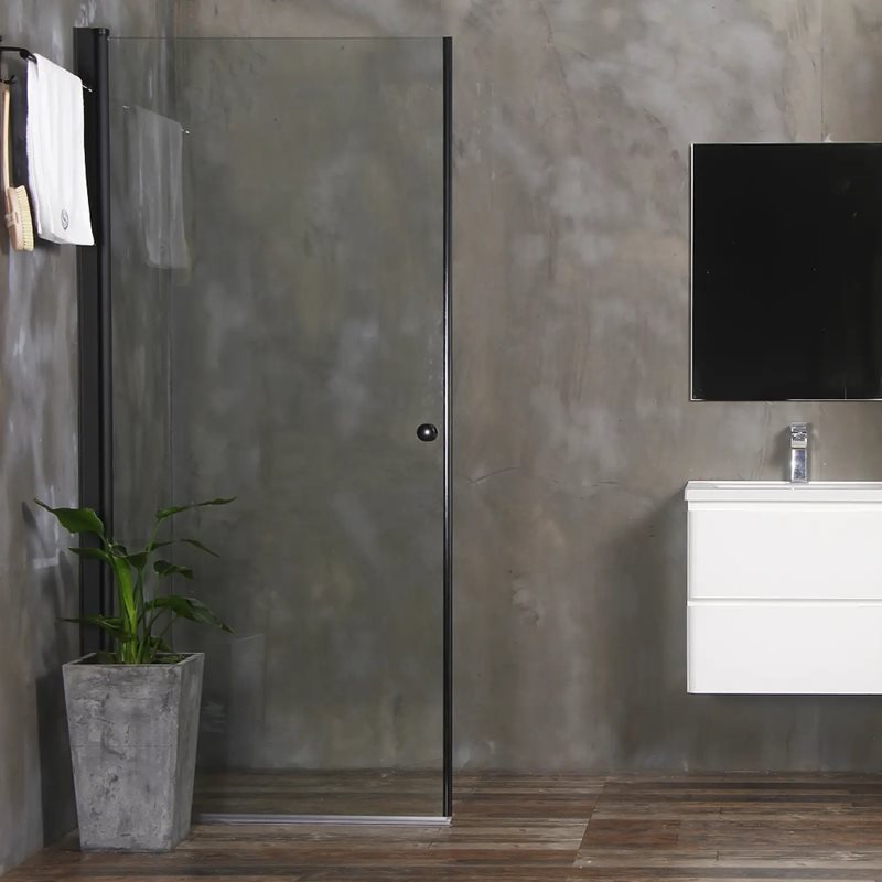 Brusedør Bathlife Mångsidig Rak 800 Sort Klart Glas