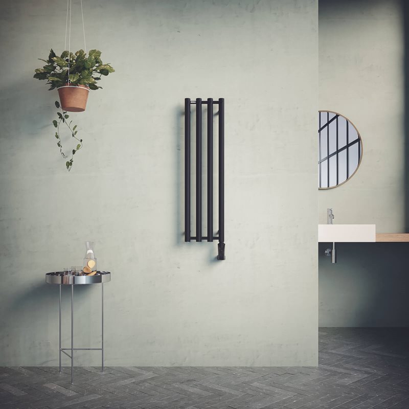 Håndklædetørre Nordhem Rosendal Mat Sort EL 260x1070 mm