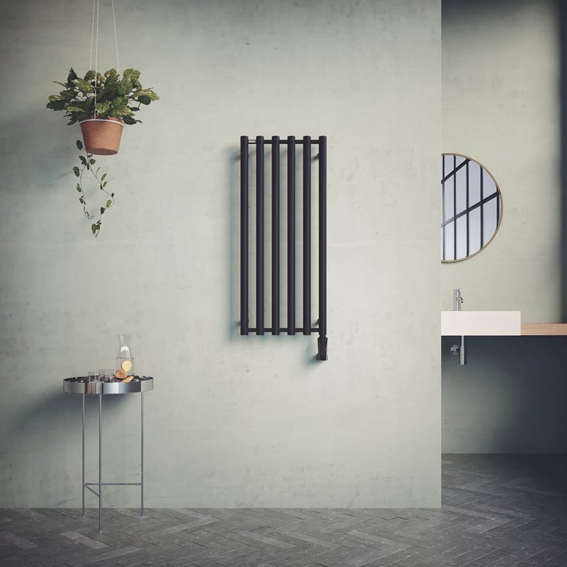 Håndklædetørre Nordhem Rosendal Mat Sort EL 420x1070 mm