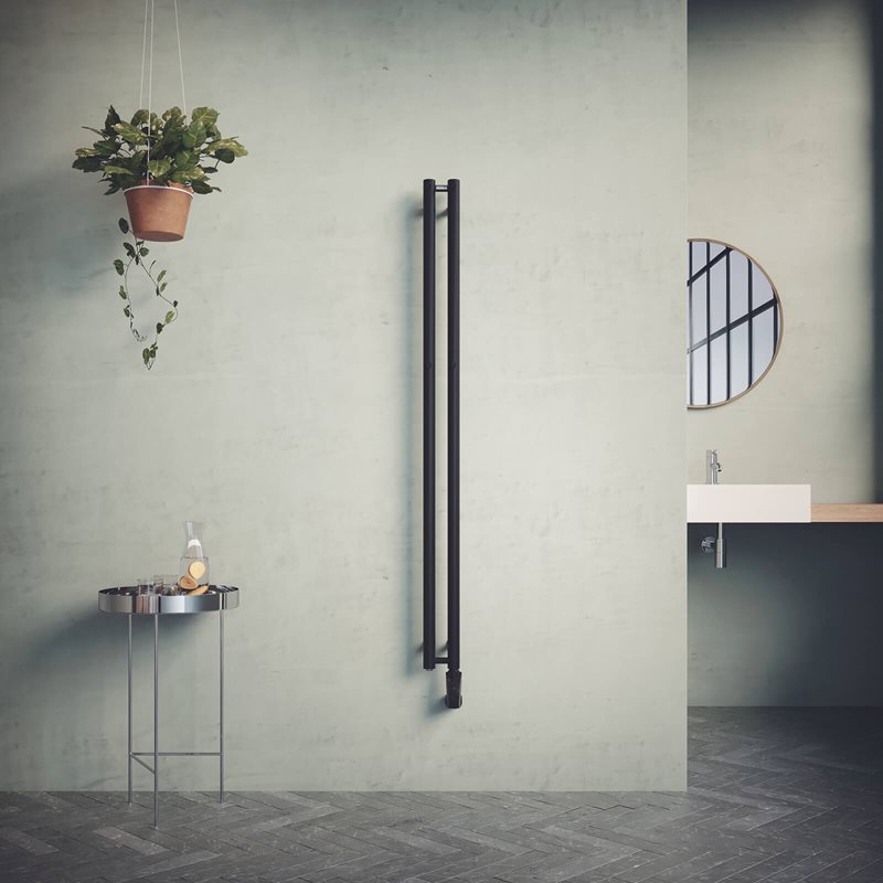 Håndklædetørre Nordhem Rosendal Mat Sort EL 120x1620 mm