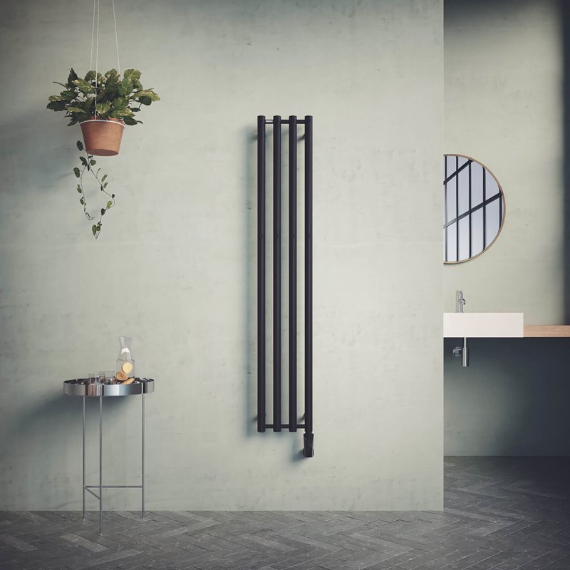 Håndklædetørre Nordhem Rosendal Mat Sort EL 260x1620 mm