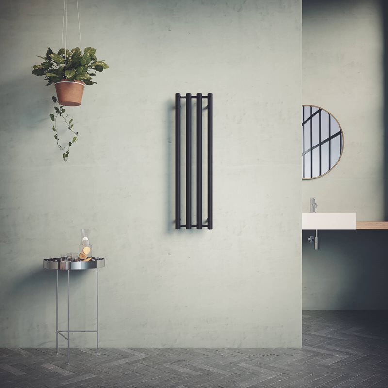 Håndklædetørre Nordhem Rosendal Mat Sort Vand & EL 260x950 mm