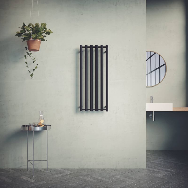 Håndklædetørre Nordhem Rosendal Mat Sort Vand & EL 420x1500 mm