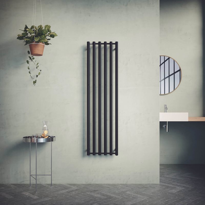 Håndklædetørre Nordhem Rosendal Mat Sort Vand & EL 420x1500 mm