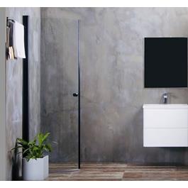 Brusedør Bathlife Mångsidig Rak Sort Klart Glas