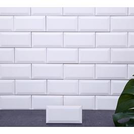 Vægfliser Arredo Metro Biselado Facetkant Hvid Mat 7,5x15 cm