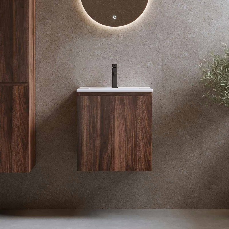 Vaskeskab Bathlife Smila Valnød med Håndvask