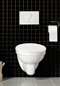 WC-Væghængt Hafa Wall Komplet Sæt med Hvid Skylleknap