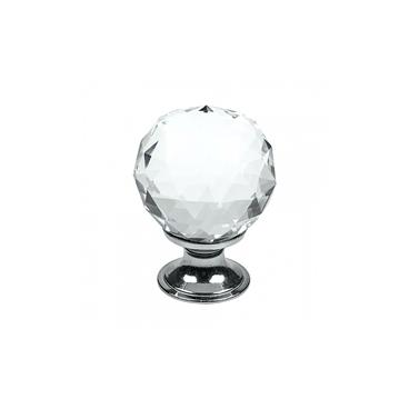 Knopp Beslag Design Diamond 30 Glas/Krom