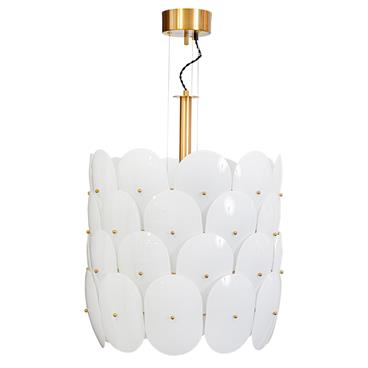 Taklampa By Rydéns Omlott Ø50 cm Vit/Mässing E27
