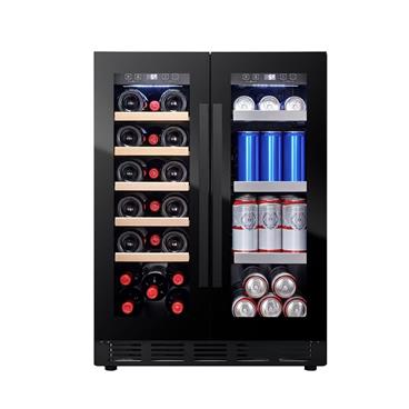 Vin- & ölkyl Cavin Arctic Collection 60 Duo Fullglass Black Inbyggbar
