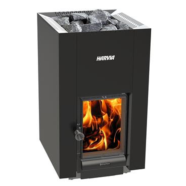 Vedeldat Bastuaggregat Harvia Linear 22 Greenflame Svart