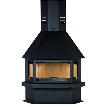 Fristående Kamin Lacunza CM 300 Hörn Svart