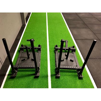 Kraftmark Grön/Svart Med Linjer 2X10, Gymgolv