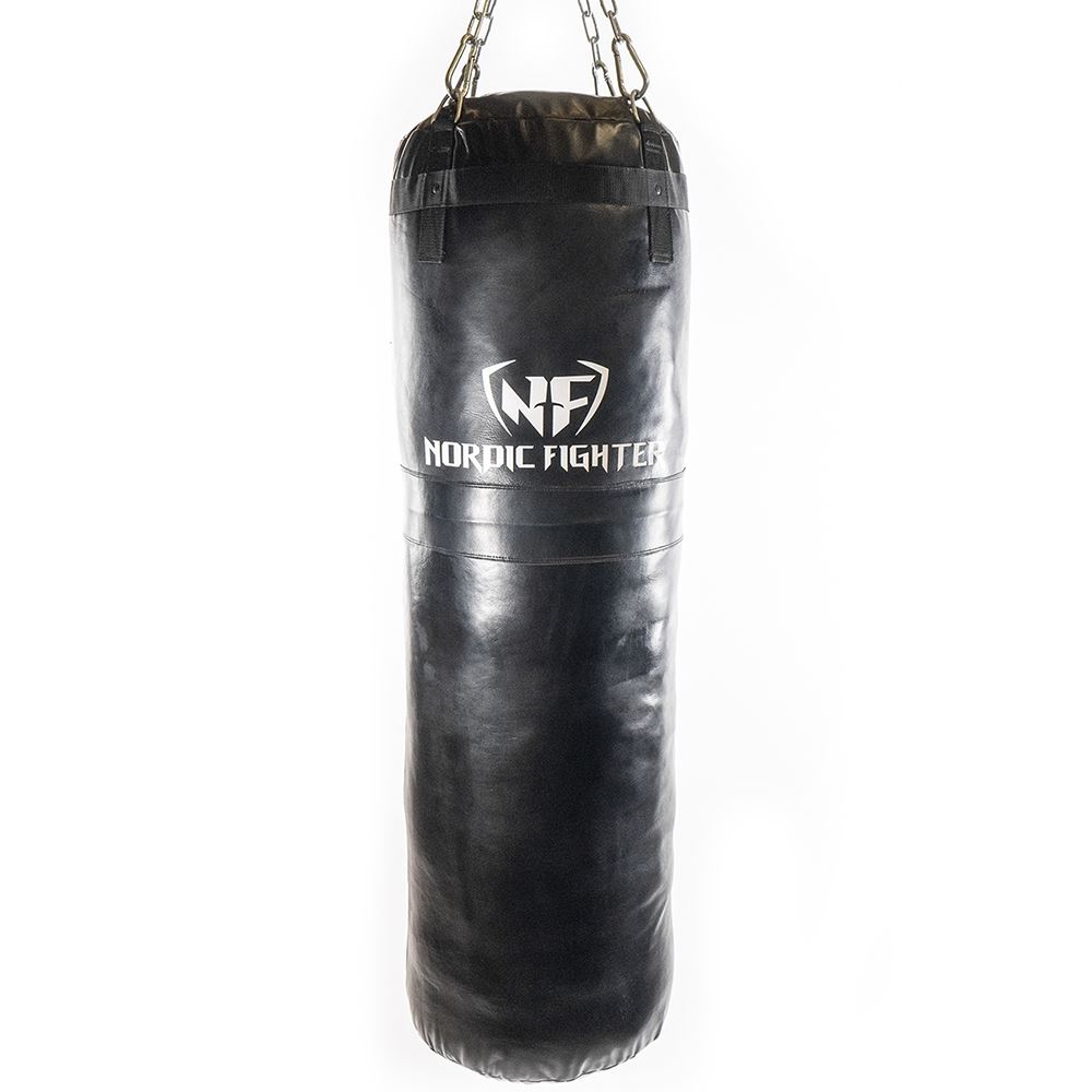 Nordic Fighter Heavy Bag, Fylld, &Auml;kta L&auml;der, Boxningss&auml;ck