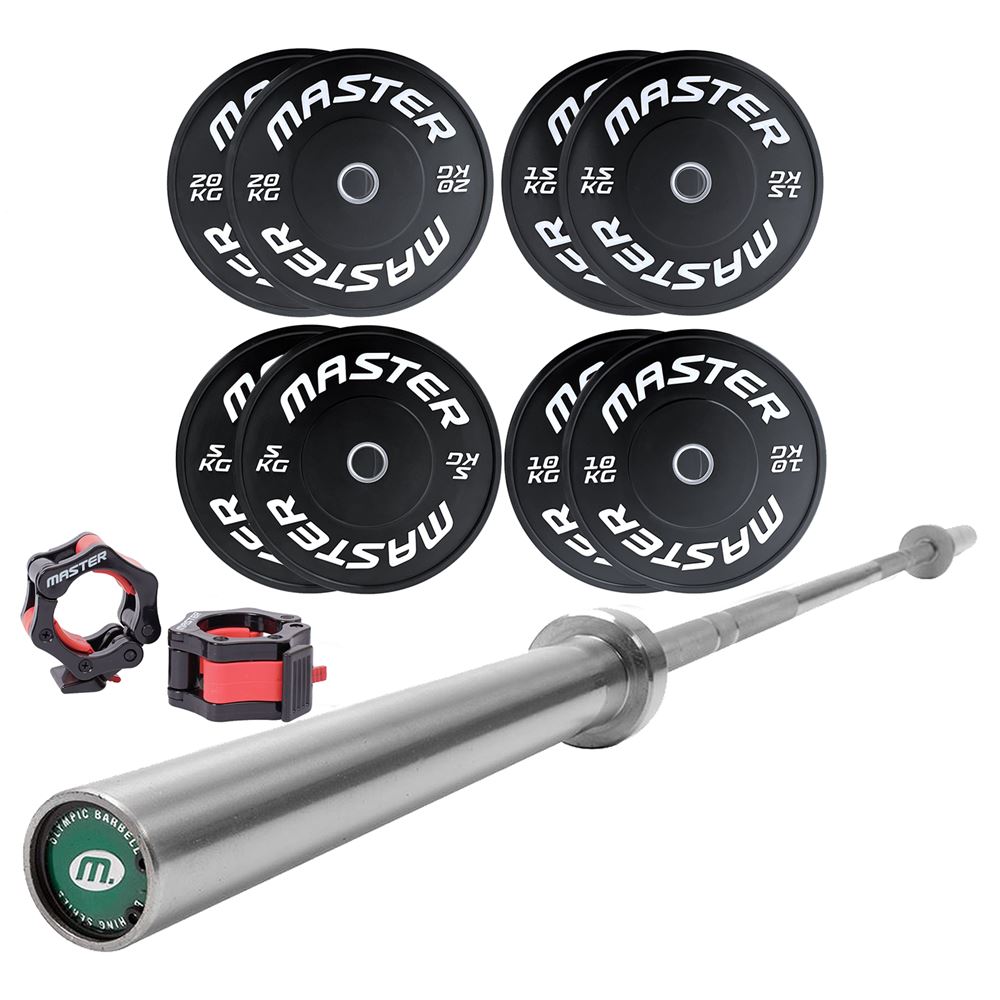 Master Fitness Bumperpaket 120 kg, Skivst&aring;ngsset Bumper