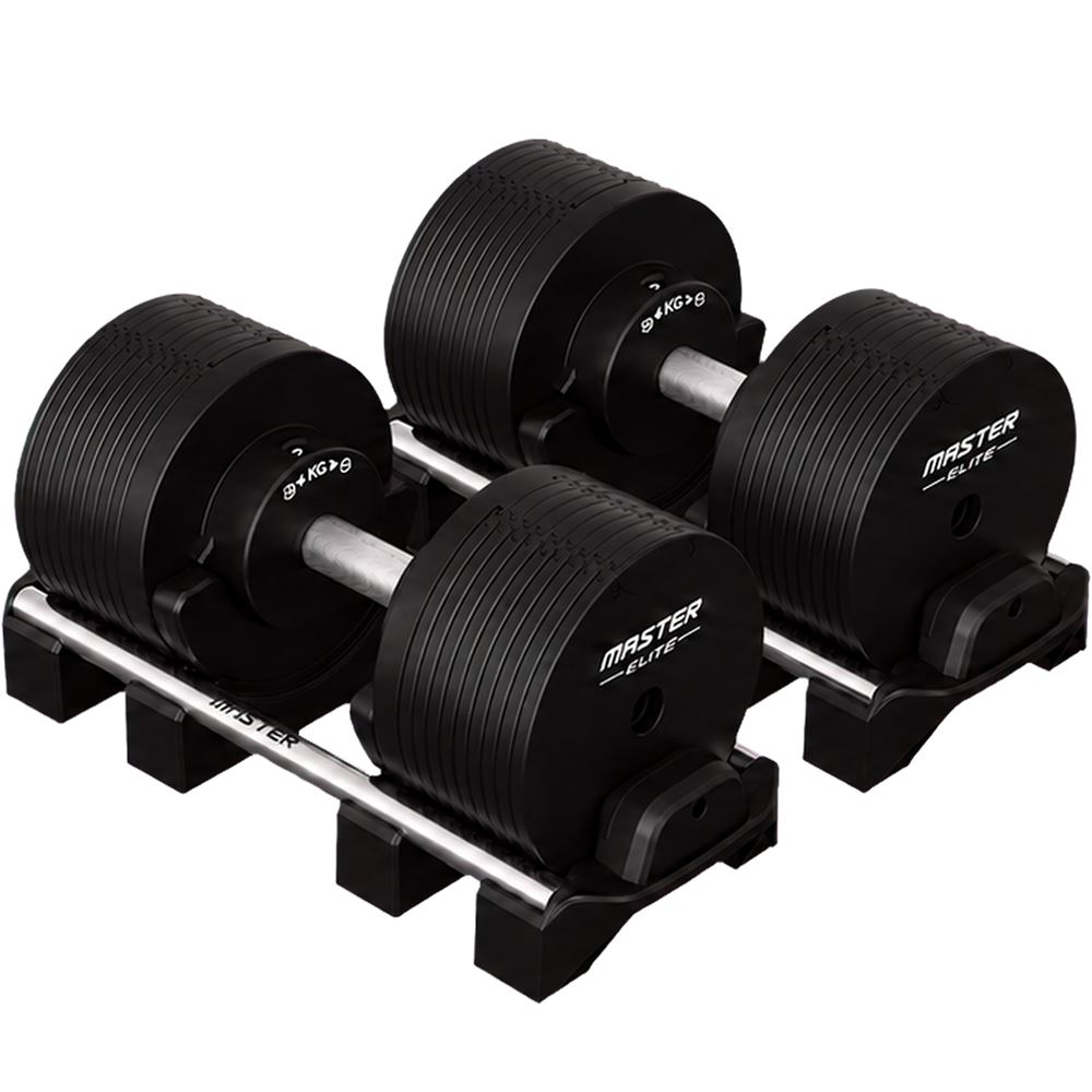 Master Fitness Justerbara Hantlar Elite Svart 2 x 40 kg (Par)
