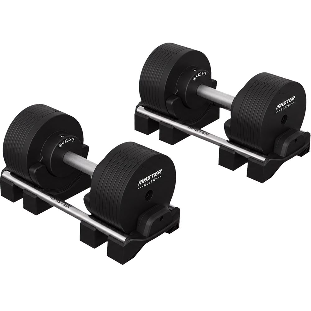 Master Fitness Justerbara Hantlar Elite Svart 2 x 32 kg (Par)