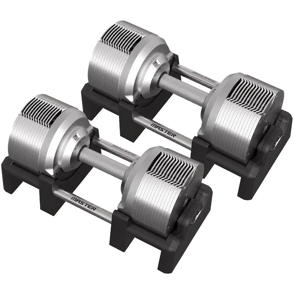 Master Fitness Justerbara Hantlar Elite Silver 2 x 41,5 kg (Par)