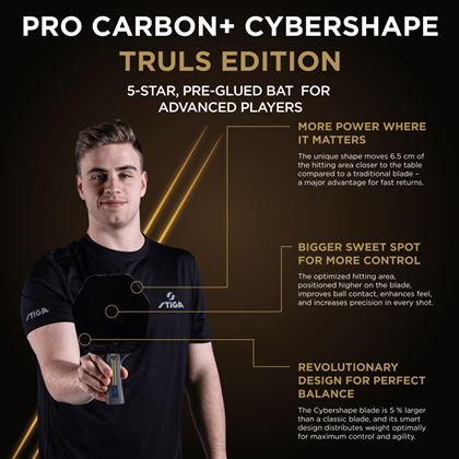 STIGA Bat Pro Carbon Plus CYBERSHAPE® Truls Edition - 5-Star, Bordtennisracket