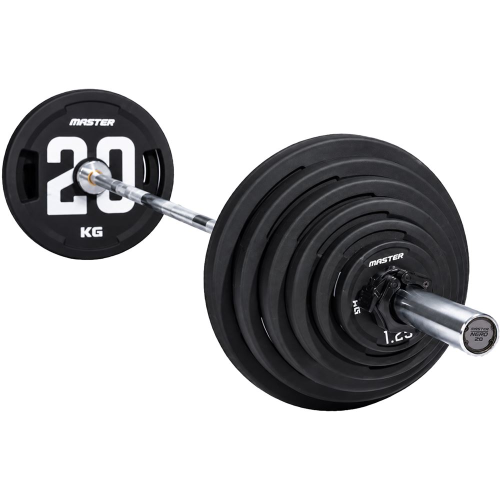 Master Fitness PU Plate - Studio, Skivst&aring;ngsset gummerade