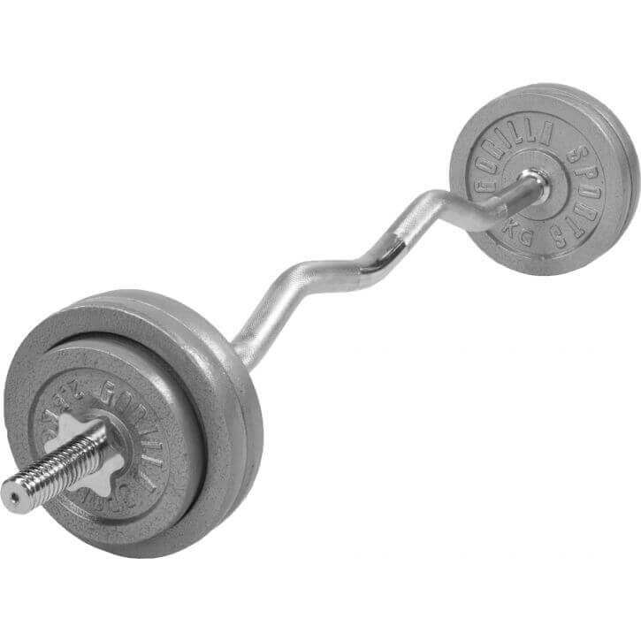 Gorilla Sports Curlst&aring;ng IRON - 35kg, Skivst&aring;ngsset j&auml;rn