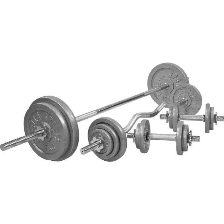 Gorilla Sports Skivst&aring;ng Curlst&aring;ngHantlar IRON - 108kg, Skivst&aring;ngsset j&auml;rn