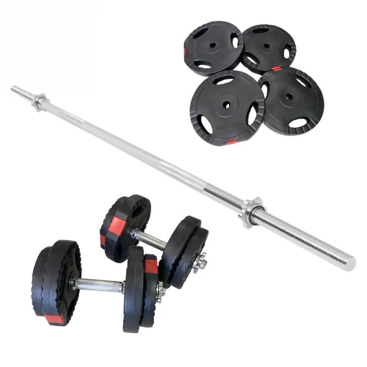 Gorilla Sports Skivst&aring;ng Hantlar PRO Trigrip - 60kg, Skivst&aring;ngsset plast