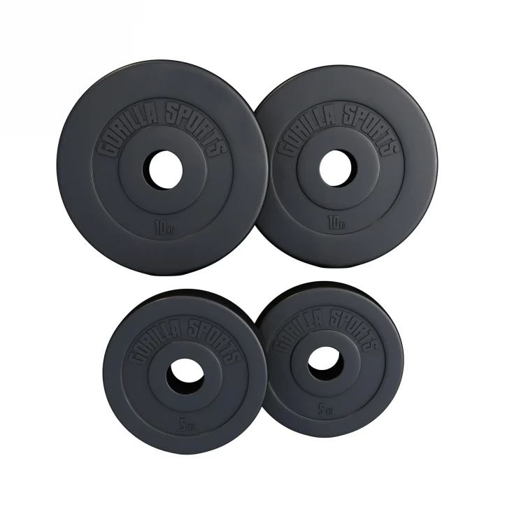 Gorilla Sports BASIC Cement 51mm - 2x10kg 2x5kg, Viktskivor plast