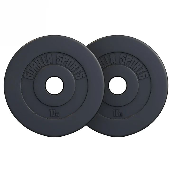 Gorilla Sports BASIC Cement 51mm - 2 x 10 kg, Viktskivor plast