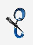Fångrem i spiral utförande för infästning till vristen, längd 6 fot, färg blå