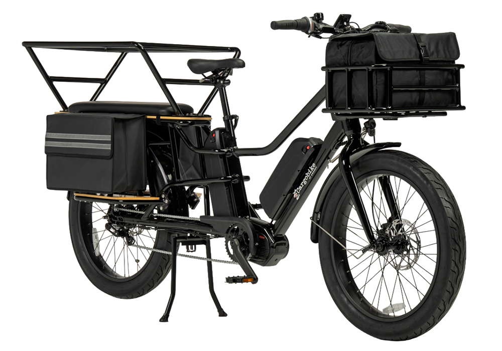 Cargobike Longtail Varia équipé pour les passagers et le chargement