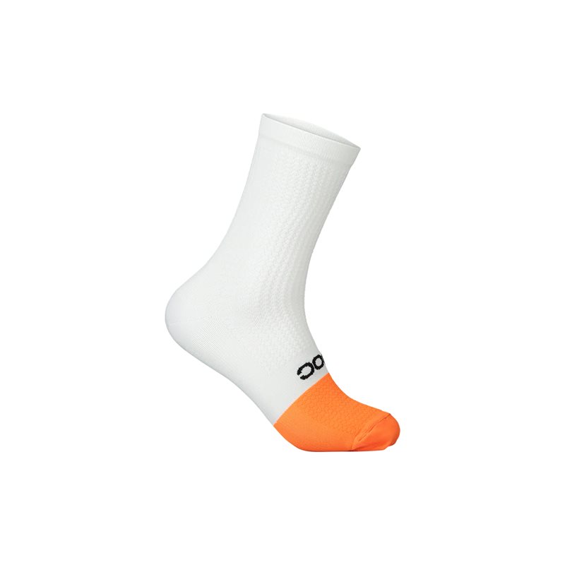 POC Flair Sock Mid Hydrogen White/Zink Orange