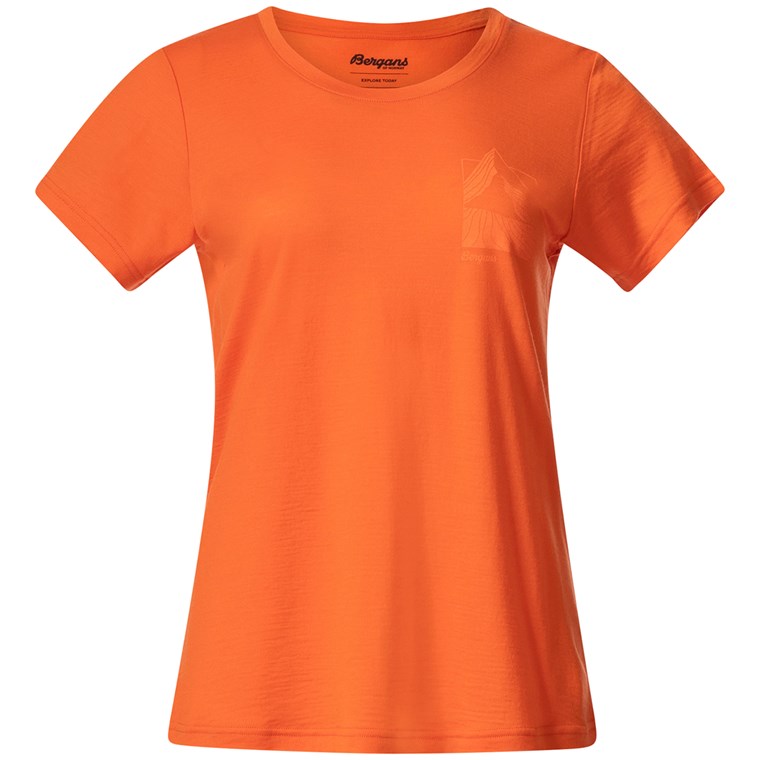 Bergans Rabot Mount Wool Tee Women Alert Orange