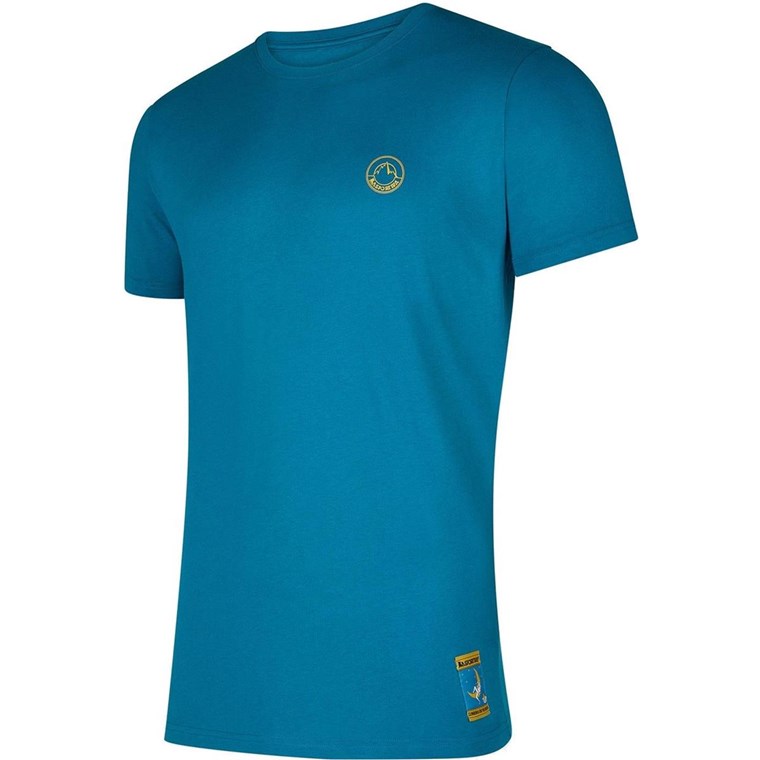 La Sportiva Climbing on the Moon T-Shirt M Turchese/Giallo