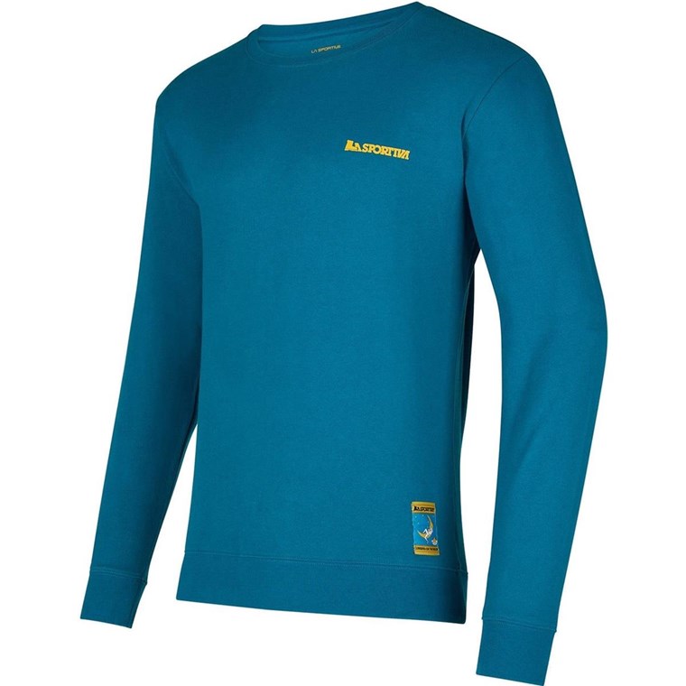 La Sportiva Climbing on the Moon Sweatshirt M Turchese/Giallo