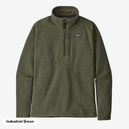 Patagonia M’s Better Sweater 1/4 Zip Industrial Green