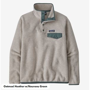 Patagonia W's LW Synch Snap-TP/Omen Oatmeal Heather W/Nouveau Green